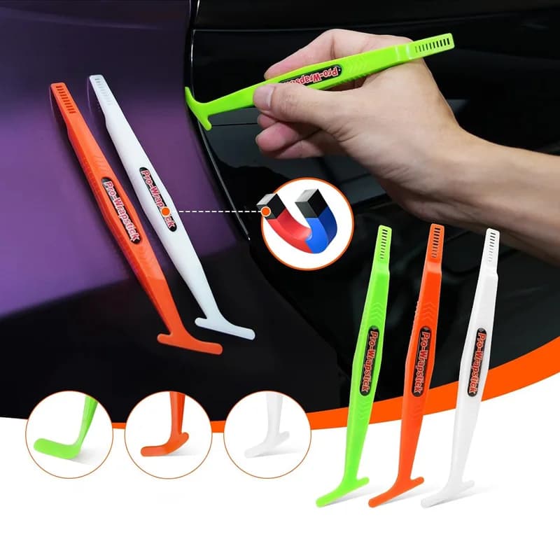 Car Wrap Stick Magnet Micro Squeegee with Wrap Slip Cut Clipper Design Decal Film Edge Corner Scraper Window Tinting Tool