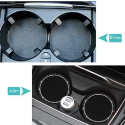 2Pcs Car Bling Rhinestone Cup Holder Drink Pad Interior Decoration Anti-slip Mat Round Durable Coaster Heat Resi Car Accessories
