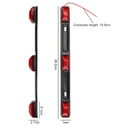 12V Car Taillights DRL LED Bar Red Brake Turn Signal Lights Roof Ceiling Side Marker Lamps Truck Trailer Accessories Universal