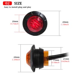 10PCS 12V 24V LED Side Marker Lights Car Light Front Grille Lamps Bumper Grill Hood Indicators Light  for Truck Trailer Boat