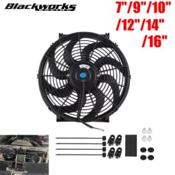 Universal 7/9/10/12/14/16 Inch 12V 80W 2100RPM Car Air Conditioning Cooling Fan Blade Cool Mounting Kit CF-1001