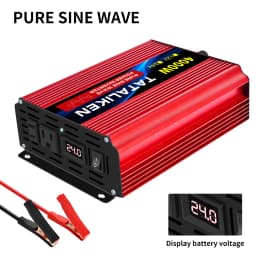 Pure Sine Wave Inverter 1000W-4000W DC 12V/24V to AC 110V 60hz Power Inverter Charger Converter Adapter US Socket