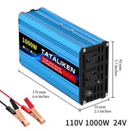 Pure Sine Wave Inverter 1000W-4000W DC 12V/24V to AC 110V 60hz Power Inverter Charger Converter Adapter US Socket
