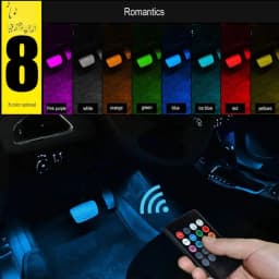Universal Car RGB Ambient Lights LED Strip Interior Atmosphere Lamps 8 Colors Decorative Off Road 4x4 SUV Automobile Accessories