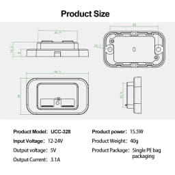 QC3.0 PD Car Charger Socket Quick Charge Dual USB Charger Outlet Panel Power Adapter for Truck Camper Caravan Accessories 12/24V