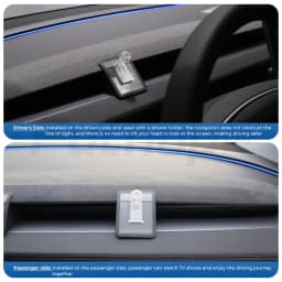 Futhope 17mm Bracket Base for Tesla Model 3 Highland Model Y Juniper Launch Soft Adhesive Flexible Movable 360 Degree Rotation