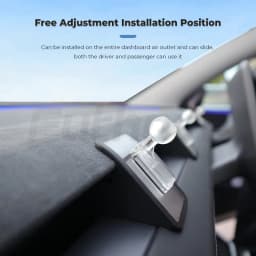 Futhope 17mm Bracket Base for Tesla Model 3 Highland Model Y Juniper Launch Soft Adhesive Flexible Movable 360 Degree Rotation