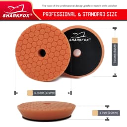 Sharkfox 5/6inch Car Polishing Disc Buffing Polishing Pads Self-Adhesive Buffing Waxing Germany Foam Polishing Pad For DA/RO