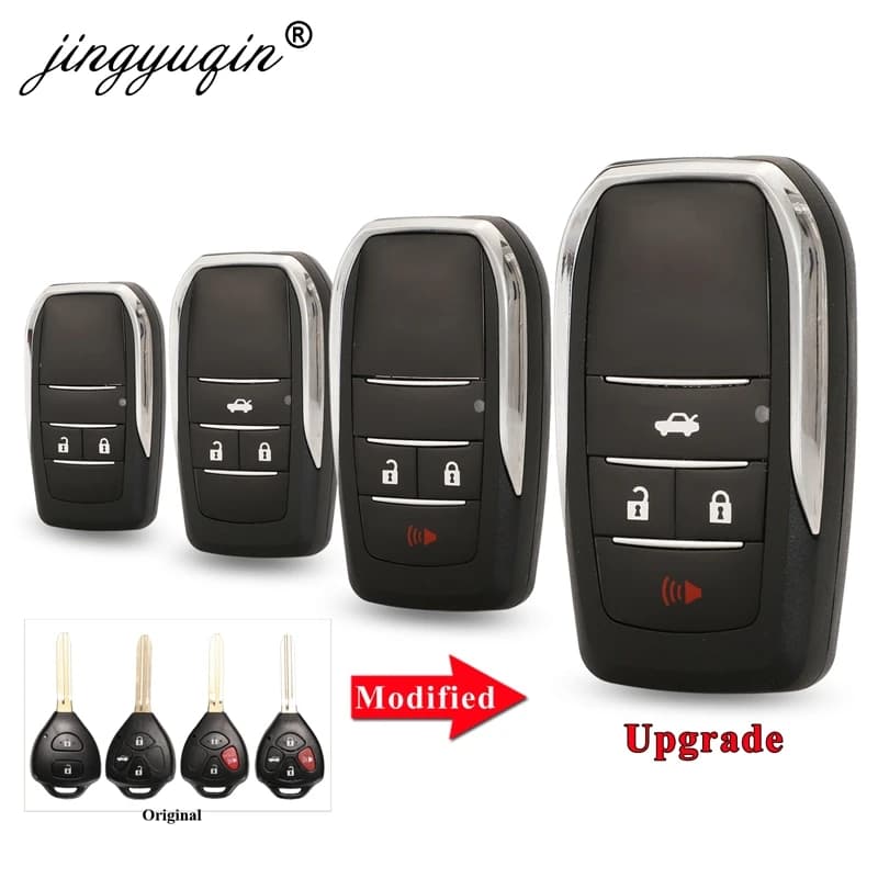 Jingyuqin Upgrade 2/3/4 Button Flip Key Case For Toyota Reiz Camry Rav4 Yaris Corolla 4Runner Avlon Folding Car Remote Key Shell