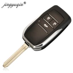 Jingyuqin Upgrade 2/3/4 Button Flip Key Case For Toyota Reiz Camry Rav4 Yaris Corolla 4Runner Avlon Folding Car Remote Key Shell