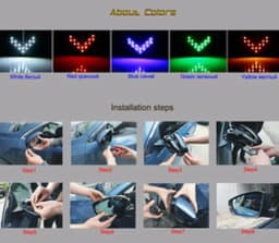 2Pcs14 SMD LED Car Rear View Mirror Arrow Panel Light Car Rear View Mirror Indicator Turn Signal Lamp Car Accessories 12V