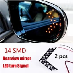 2Pcs14 SMD LED Car Rear View Mirror Arrow Panel Light Car Rear View Mirror Indicator Turn Signal Lamp Car Accessories 12V