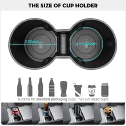 USVOTOV Water Cup Holder Inserts For Tesla Model Y YL Model 3 2025 2026 Accessories Center Console Organizer Storage Box Coaster