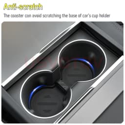 USVOTOV Water Cup Holder Inserts For Tesla Model Y YL Model 3 2025 2026 Accessories Center Console Organizer Storage Box Coaster