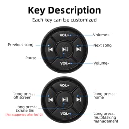 Wireless Media Bluetooth-compatible Button Remote Controller Car Motorcycle Steering Wheel MP3 Music Play For IOS Android Tablet