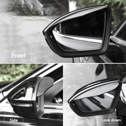 SEAMETAL 2pcs Universal Car Rearview Mirror Rain Eyebrow Carbon Fiber Car Rear View Rainproof Blades Stickers for Car Accessorie