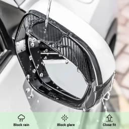 SEAMETAL 2pcs Universal Car Rearview Mirror Rain Eyebrow Carbon Fiber Car Rear View Rainproof Blades Stickers for Car Accessorie
