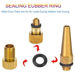 Bicycle Presta Schrader Valve Adaptor, Brass Bike Pump Adapters, Ball Needle, Balloon Inflatable Toys Nozzle Inflator Adapter