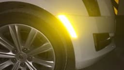 6PCS Car Door Warning Decal Sticker OPEN Reflective Yellow Anti-collision Cover Trim