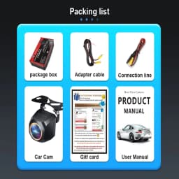 Car Rear View Camera 200° AHD 1920x1080P for Fisheye Golden Lens Full HDR Night Vision Vehicle Back Car Reversing Front Camera
