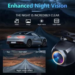 Car Rear View Camera 200° AHD 1920x1080P for Fisheye Golden Lens Full HDR Night Vision Vehicle Back Car Reversing Front Camera
