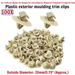 100Pcs Side Moulding Lower Protection Door Trim Clips For Trafic Master For Fixing The Exterior Door Mouldings And Bump