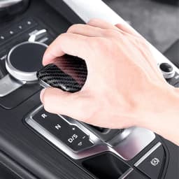 Car Console Gear Shift Handle Head Frame Cover Sticker Carbon Fiber Texture Decor For Audi A4 B9 A5 Q5 FY Q7 4M Auto Accessories