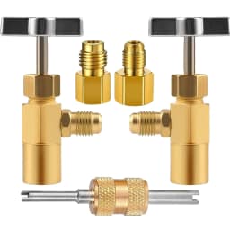 R134A Self-Sealing and Single Puncture Can Taps with Valve Core Removal Tool Self-Sealing and Puncture Style Refrigerant Can Tap