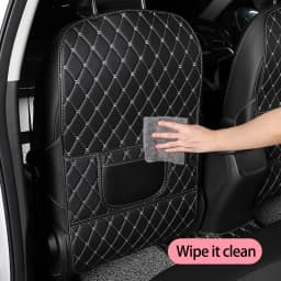 1Pc PU Leather Car Anti-Kick Mats Auto Seat Back Protector Cover For Children Kids Car Back Seat Anti-Dirty Pad Car Accessories