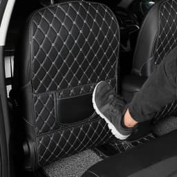 1Pc PU Leather Car Anti-Kick Mats Auto Seat Back Protector Cover For Children Kids Car Back Seat Anti-Dirty Pad Car Accessories