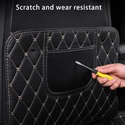 1Pc PU Leather Car Anti-Kick Mats Auto Seat Back Protector Cover For Children Kids Car Back Seat Anti-Dirty Pad Car Accessories