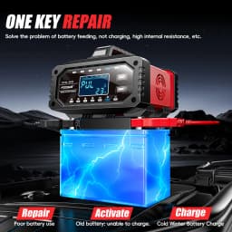 12V 15A / 24V 5A 300W Battery Charger Car Motorcycle Tester Smart Pulse Repair Tools EU Plug 100V-240V Input Auto Accessories