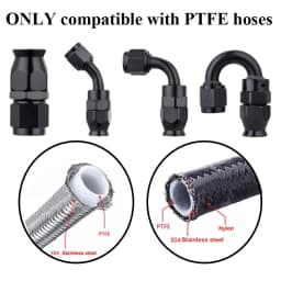 Universal Straight 0 45 90 180 Degree AN3 AN4 AN6 AN8 AN10 AN12 Car Hose End Fitting Hose Adapter For Swivel PTFE Oil Fuel Line