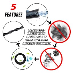 Auto Dashboard Sealing Strip Noise Sound Insulation Rubber Strips Universal for Weatherstrip Auto Accessories Car Stickers Parts