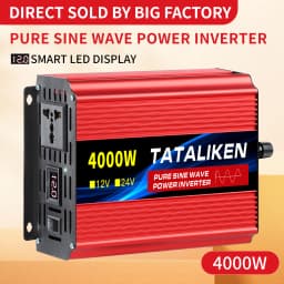 Pure Sine Wave Inverter 1000W-4000W DC 12V and 24V to AC 220V 50hz Power Inverter Charger Adapter Universal Socket