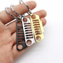 1PC Universal Medium Grid Keychain Key Ring for Jeep CJ JK TJ YJ XJ Car Front Grill Design Car Nini Cute Grill Keychain