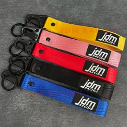 Hot Car Keytags Strap Keychain Emblem Nylon Webbing Blue Strap Keychain Key Chain with Steel Spring Clip Lanyard Accessory