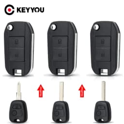 KEYYOU 1PCS Modified Version Folding Car Key For Toyota AYGO For Citroen C1 C3 For Peugeot 307 VA2 Blade Entry Fob Case 2 Button