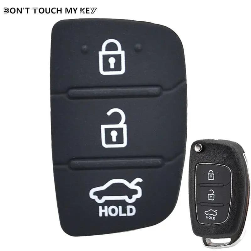Replacement Rubber 3 Button Pad For Hyundai Creta I20 I40 Solaris ix35 ix45 Tucson Elantra Santa fe Remote Car Repair Key Fob