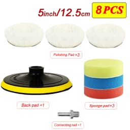 5/8Pcs 7/6/5 Inch Polishing Kit Polishing Pad Car Waxing Sponge Disk Wool Wheel for Auto Body Beauty Polisher Washing Car Gadget
