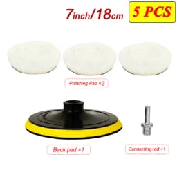 5/8Pcs 7/6/5 Inch Polishing Kit Polishing Pad Car Waxing Sponge Disk Wool Wheel for Auto Body Beauty Polisher Washing Car Gadget