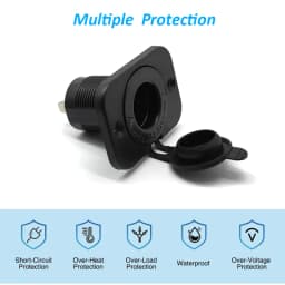 Cigarette Lighter Socket Waterproof 12V Power Plug Outlet Receptacle for Car Marine Motorcycle ATV RV Socket Power Outlet