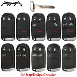 Jingyuqin For Jeep Grand Cherokee Dodge Ram 1500 Journey Charger Dart Challenger Durango Chrysler 300 Remote Key Shell 2/3/4/5BT