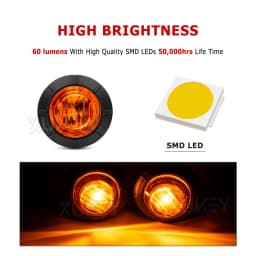6/10x 12V 24V RED Side Mini Round 3/4" LED Marker Light Truck Trailer Boat Tractor Caravan ATV UTV RV Chassis Grille Signal Lamp