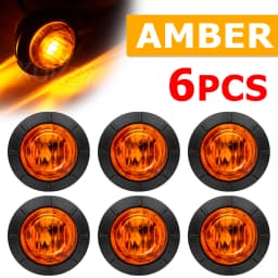 6/10x 12V 24V RED Side Mini Round 3/4" LED Marker Light Truck Trailer Boat Tractor Caravan ATV UTV RV Chassis Grille Signal Lamp