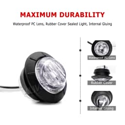 6/10x 12V 24V RED Side Mini Round 3/4" LED Marker Light Truck Trailer Boat Tractor Caravan ATV UTV RV Chassis Grille Signal Lamp