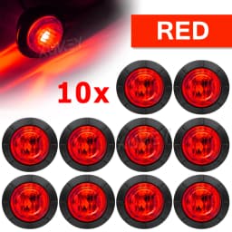 6/10x 12V 24V RED Side Mini Round 3/4" LED Marker Light Truck Trailer Boat Tractor Caravan ATV UTV RV Chassis Grille Signal Lamp
