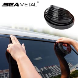 SEAMETAL Car Window Edge Protector Decorative Chrome Strip Non-Fading Waterproof Universal Soft Self-Adhesive Protective Strip