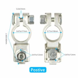 2pcs Negative Positive Auto Battery Cable Terminal Top Post Clamp For For SAE And DIN Batteries For All Cars