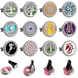1pc Refillable Car Air Freshener Perfume Diffuser Clip, Auto Air Vent Car Interior Car Aromatherapy Diffuser With 10pcs Pads